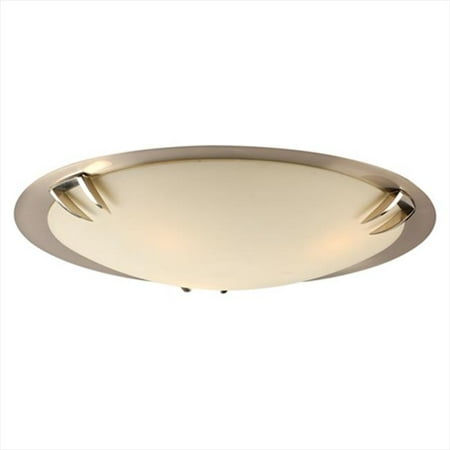 Sn Satin Nickel Porcelain PLC Lighting 14896 SN Paralline Ceiling Lights 3 Light Incandescent 60W in Satin Nickel ()