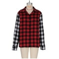 thumbnail image 3 of Xdegoge Flannel Shirt Women Plaid Button Down Loose T-Shirt Collared Long Sleeve Shirts Oversized Work Tops Western Dressy Casual Fashion Shackets Streetwear, 3 of 5