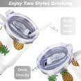thumbnail image 5 of 40oz Tropical Pineapple Pattern Stainless Steel Flip Straw Tumbler Spill Proof Travel Cup Double Wall Vacuum Insulated Coffee Mug with Top Handle, 5 of 6