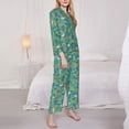 thumbnail image 3 of Honeii Mushrooms and Flowers print Women's Pajama Sets Long Sleeve Button Down Sleepwear Nightwear Soft Pjs Lounge Sets-X-Large, 3 of 7