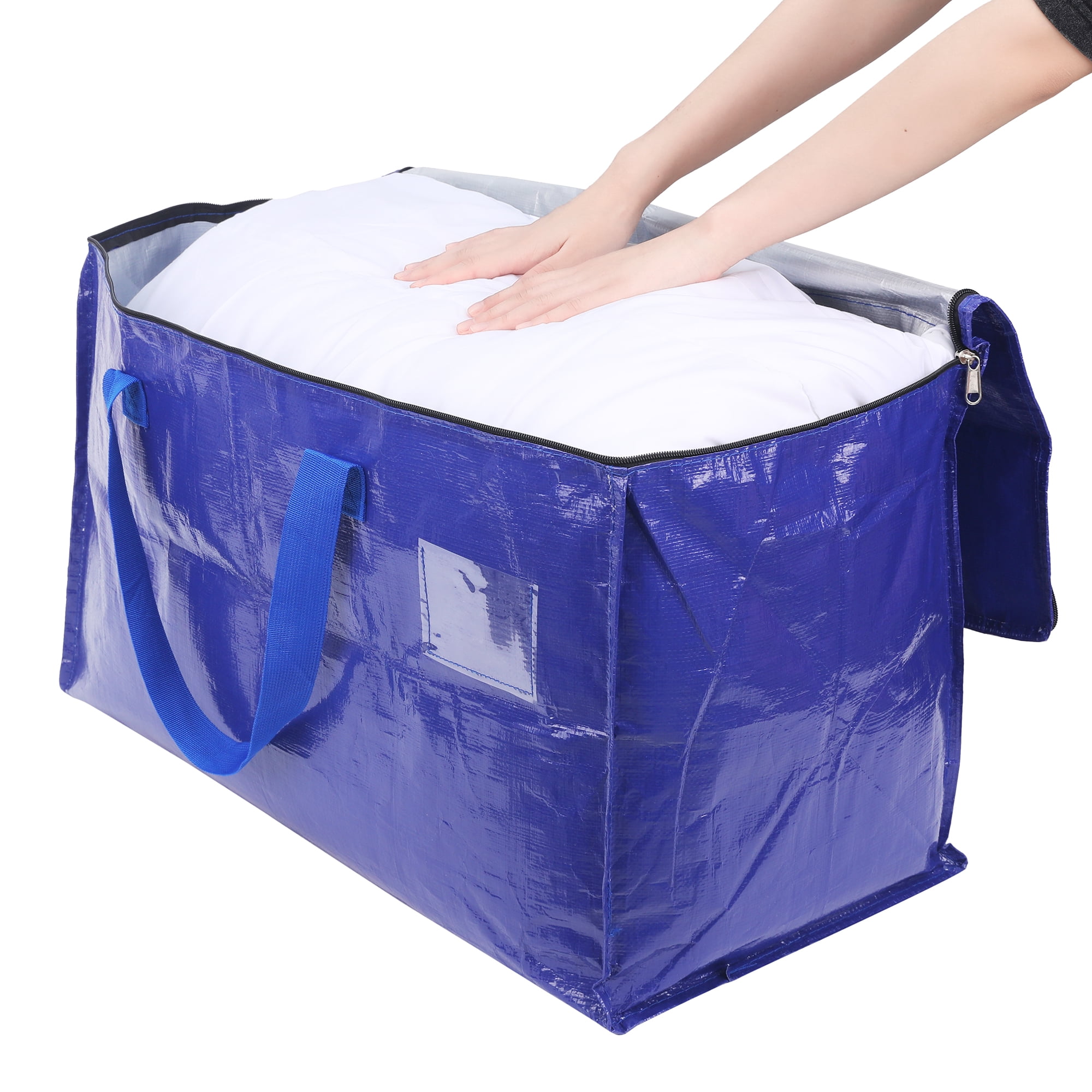 Unique Bargains 1 Pack Clothes Storage Bags Moving Bags Blue 27*14*15in