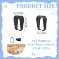 thumbnail image 2 of 1 Box 30Pcs Stainless Steel Pendant Bail Black Snap on Bails Silder Pendant Clasps Ice Pick Dangle Charm Beads Clasps Connectors for Jewelry Making Findings, 2 of 6