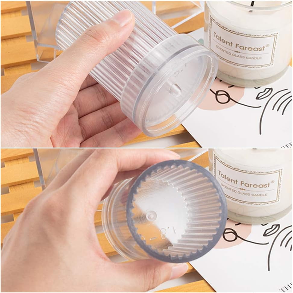 3PCS Plastic Candle Molds with Candle Wick Pyramid Mold Column Mold and Cube Molds - Candles Mould Set for Candles Craft Making Clear DIY