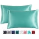 thumbnail image 1 of Dinheiro Miruxia Paquete de 2 fundas de almohada de satén para cabello y piel, fundas de almohada de satén con cierre de sobre (blanco, tamaño estándar 20.0 x 26.0 in), 1 of 6