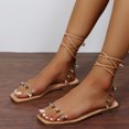 thumbnail image 4 of Vedolay Dressy Sandals Women Sandals for Women, Women's Flat Summer Flat Sandals Flip Flop,Brown 9, 4 of 5
