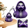 thumbnail image 6 of HUISZJ Grim Reaper Duck Figurine Collectible Horror Duck Statue Halloween Decor Home Decoration （Purple）, 6 of 10