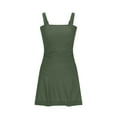 thumbnail image 5 of lcziwo Sales Today Clearance Womens One Piece Swimdress Swimsuit Tummy Control Split Swim Dress Casual Spaghetti Straps Skirt Bandeau Bathing Suit Vacation Outfits Army Green XL, 5 of 9