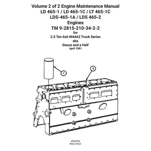 Volume 2 of 2 Engine Maintenance Manual LD 465-1 / LD 465-1C / LT 465-1C LDS-465-1A / LDS 465-2 Engines TM 9-2815-210-34, (Paperback)