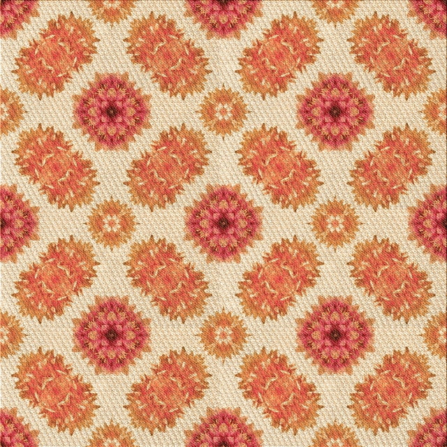 Ahgly Company Machine Washable Indoor Square Transitional Orange Red Orange Area Rugs, 4' Square