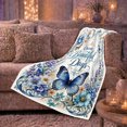 thumbnail image 6 of Serene Butterfly Floral Watercolor Print Choose Beautiful Days, Cozy Friendship Quote Scene, Warm Flannel Blanket for Living Room and Reading Nook, Art Lovers Friendship Gift, Artistic Home Decor, 6 of 9