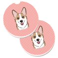 thumbnail image 1 of Juego de 2 Posavasos para Coche Caroline's Treasures Checkerboard Pink Corgi BB1253CARC Multicolor, 1 of 1