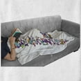 thumbnail image 6 of Letter a Soft Flannel Fleece Throw Blanket, First Letter of Alphabet in Butterfly Form NatureBC Multiple Colors, Cozy Plush for Indoor and Outdoor Use, 50" x 60", Multicolor, by Ambesonne, 6 of 6
