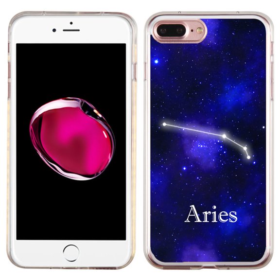 Slim-Fit Case for Apple iPhone 8 PLUS / 7 PLUS, OneToughShield ® Premium TPU Gel Protector Phone Case - Zodiac / Aries