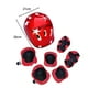 thumbnail image 2 of 7 piezas/juego de casco de bicicleta para niños, casco de patín con rodilleras, coderas y muñequeras, casco de patineta para adolescentes para niñas p Rojo, 2 of 8