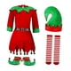 thumbnail image 1 of Disfraz de ,Disfraz de Navidad Disfraces de Halloween para mujer,Disfraz conjunto de ropa Traje de Navidad Cosplay,Sombrero de fiesta Medias altas a rayas Vestido de noche,Medias con, 1 of 8