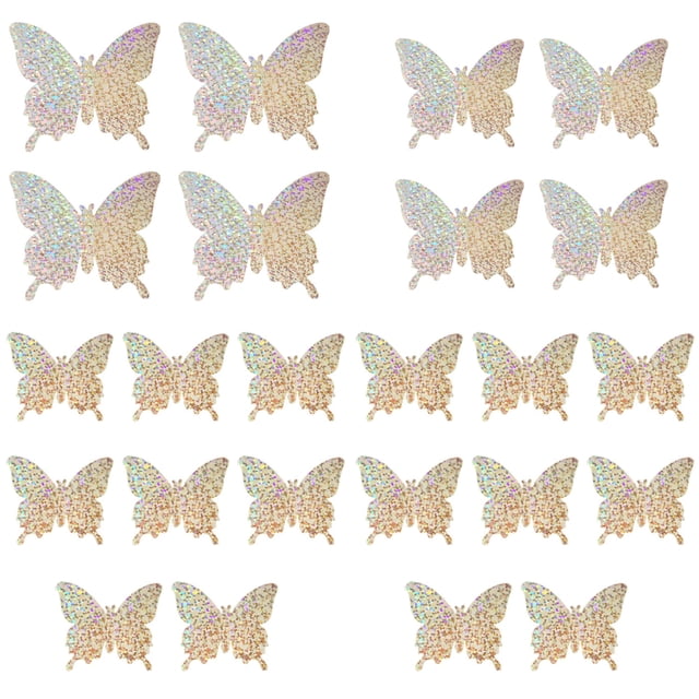 Decoración de pared de mariposas, 24 piezas, pegatinas de mariposas 3D para decoraciones de fiestas con imanes (coloridos, 24)