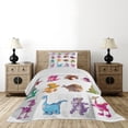 thumbnail image 3 of Ambesonne Colorful Quilted Coverlet 2 Pcs, Dinosaurs Extinction, Twin Size, Multicolor, 3 of 5