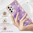 thumbnail image 2 of Allytech Galaxy A33 5G Case, Pretty Marble Design Heavy Duty Shockproof Hybrid Hard PC Soft TPU Bumper Three Layer Drop Protection Anti-Fall Cover Case for Samsung Galaxy A33 5G - Purple, 2 of 5