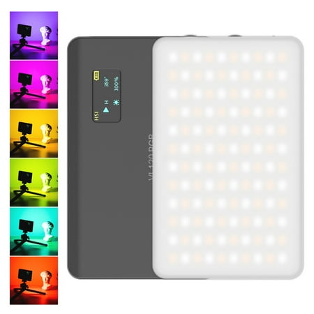 

Ulanzi VL120 RGB Video 2500K-9000K Photography Fill-in Dimmable CRI95+ 20 Effects Built-in Rechargeable Battery with Silicon Diffuser Cold Shoe Mount Adapter for Vlog Live Broadcast Portraits