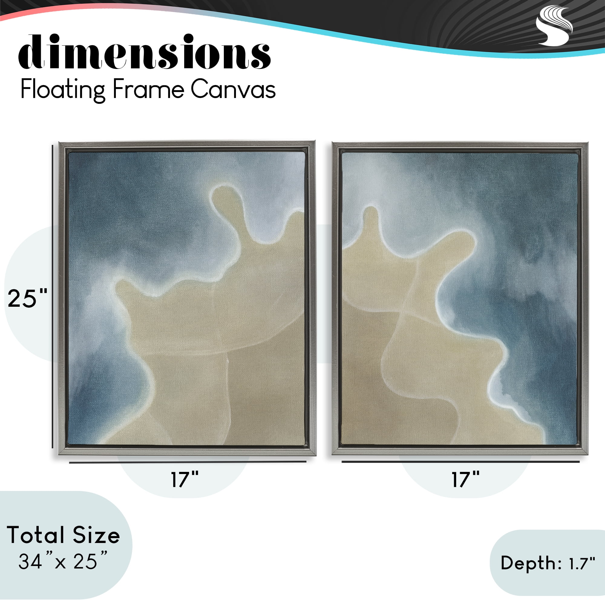 Stupell Industries Aerial Turning The Tides 2 Piece Gray Framed Floater Canvas Set, design by Grace Popp