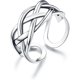 thumbnail image 1 of 925 Sterling Silver Adjustable Ring Love Knot Braided Vintage Antique Rings Open Band for Women Girls Men, 1 of 5