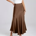 thumbnail image 5 of Kaemgyyd Wedding Guest Skirt for Women Silk Elegant High Waist Maxi Skirts Cocktail Party Work Office Flowy Satin Skirts, 5 of 7