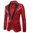 thumbnail image 1 of Performance Dress Gold Sequin Suit Nightclub Men's Host MC Studio Jacket, 1 of 6