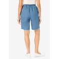 thumbnail image 2 of Woman Within Plus Size 7-Day Elastic-Waist Pull-On Cotton Denim Shorts, 2 of 5