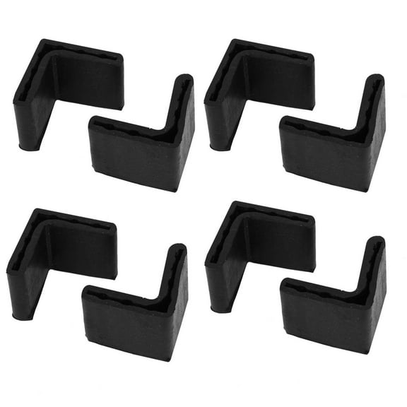 Unique Bargains 34mm x 34mm x 3mm L Shape Furniture Angle Rubber Pad Foot Leg Cover Protector 8Pcs