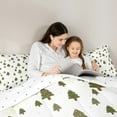 thumbnail image 4 of Feelyou Kids Christmas Bedding Comforter Set 7pcs, Cartoon Xmas Tree King Bedding Sets, Glitter Stars Print Reversible Bed Sheets, Super Cozy Room Decor, 4 of 7