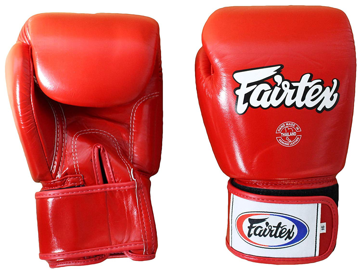 Fairtex BGV1 Leather Universal Boxing Gloves Red Muay Thai Kick Sparring Mitts 