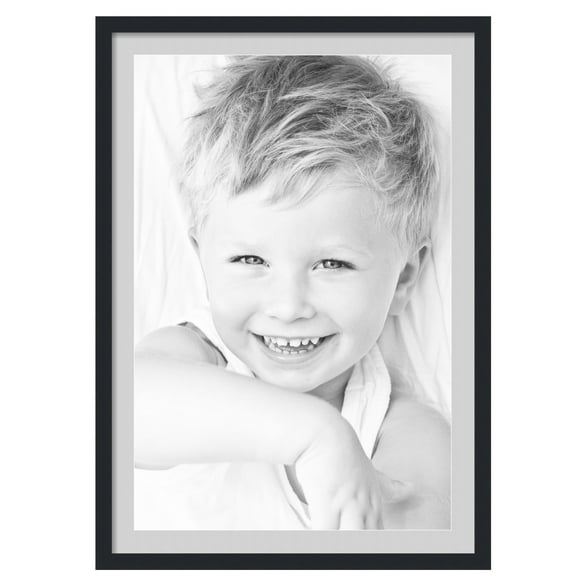 ArtToFrames 28x40" Matted Picture Frame with 24x36" Single Mat Photo Opening Framed in 1.25" Satin Black and 2" Candlewick Mat (FWM-3926-28x40)