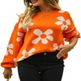 thumbnail image 2 of Ladies‘ Loose Knit Pullovers with Long Sleeves and Drop Shoulders in Floral Design, 2 of 9