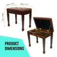 thumbnail image 4 of Banco para piano FILISITE XJ580-2 de madera con cojín impermeable, 4 of 5