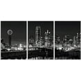 thumbnail image 2 of Hieng 3 Pcs Wall Art Dallas Skyline Black & White Canvas Art Paintings For Room Decor Dallas Cityscape Skyscrapers Night Scene Picture Prints On Canvas For Home Decor Modern Giclee Framed, 2 of 5