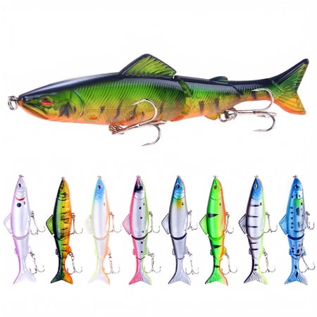 8-Pack Multi-Jointed Swimbait 3-Section Fishing Lures Realistic Sinking Hard Baits for Bass Trout Musky Lifelike Swimming Action Fishing Gear