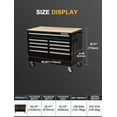 thumbnail image 2 of Rolling Tool Chest Extra-Deep 46In 9-Drawers, Mobile Tool Storage Cabinet/Work Bench with Wooden Top/Power Strip, Equipped with Casters, Handle, Liner, and Locking System, 1200 lbs Capacity, 2 of 13