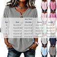 thumbnail image 3 of Neewe Women's Fashion 3/4 Sleeve Shirts, Striped V Neck Casual Pullover Tops Blouses with Spring Fall, 3 of 5