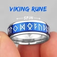 thumbnail image 1 of Viking Rune Spin Bagues Lumineuses en Acier Inoxydable pour Hommes Simple Rétro Unique pour Homme Bijou Petit Ami Cadeau Créativité Vente en Gros R603-Bleu 7, 1 of 6