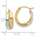 thumbnail image 4 of Diamond2Deal 10K Two-Tone Gold Polished Double Hoop Earrings for Women (L- 0.76 inch, W- 0.68 inch), 4 of 6