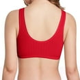 thumbnail image 3 of Bras, Women'S Front Closure Wireless Plus Size Push Up Bra With Wide Straps, Soft Cup Thin Comfort Bralette Everyday Casual Wear Bras Nursing No Underwire Back Bras Bralettes (40, Red) ZMTing, 3 of 4