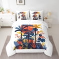 thumbnail image 2 of Erosebridal Tropical Plant Bedding Full Size, Coconut Tree Bedding Sets Full Size, Sunset Print Decor, Reversible 7pcs, 2 of 5