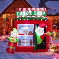 thumbnail image 1 of Gymax 6.3FT Self Inflatable Santa Claus Cookie Shop Christmas Decoration w/ Colorful Lights, 1 of 10