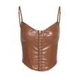 thumbnail image 4 of Sngxgn V Neck Tank Top Women Cami Top Camisole Blouse(Brown,S), 4 of 7