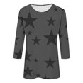 thumbnail image 4 of hotojiny Women's 3/4 Sleeve Shirts Oversized Crew Neck Loose Pullover Tops Fall Printed Casual Lightweight Blouse, 4 of 4