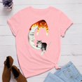 thumbnail image 1 of ICHUANYI Clearance Women's Fashion Casual Loose Print Round Neck T-Shirt(Pink, S) ICHUANYI WER2023081014525, 1 of 3