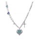 thumbnail image 1 of Collar fresco y dulce para mujer, diseño de nicho de verano, costura de perlas de amor, cadena cruzada de clavícula con piedras preciosas, joyería de moda femenina, 1 of 5
