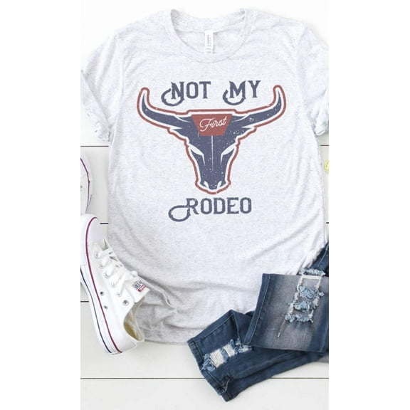 Vintage Not My First Rodeo Western Graphic Tee T-Shirt