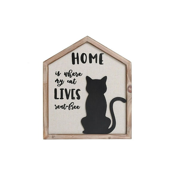 Signe De Chat De Forme De Maison Encadrée
