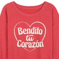 thumbnail image 2 of Instant Message - Bendito Tu Corazon - Women's Lightweight French Terry Pullover, 2 of 6